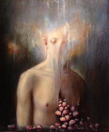 Agostino Arrivabene painting of person fading into background