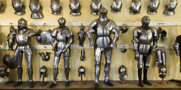 Selection of English Armour against yellow background