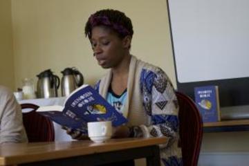 Irenosen Okojie reading her book at St Hilda's College
