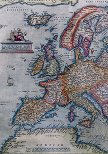 an Ortelius map of Europe