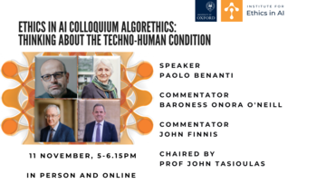 Ethics in AI Colloquium | Algorethics: Thinking about the Techno-Human Condition panel image 