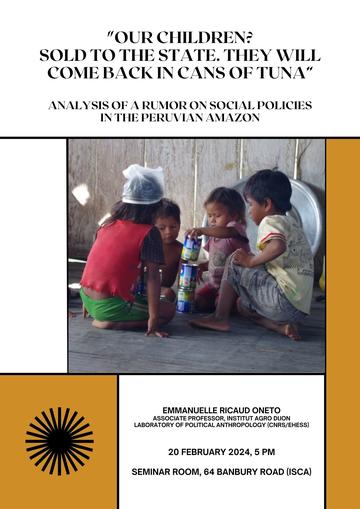 our children sold to the state they will come back in cans of tuna analysis of a rumor on social policies in the peruvian amazon