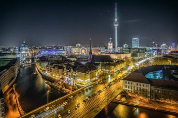 Brightly lit nightscape of Berlin