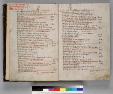 Image of Towneley Manuscript open - words undefined