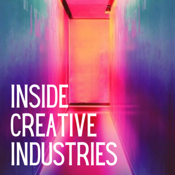 Neon-lit hallway with white project text over top